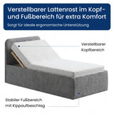 Home Collective Polsterbett Doppelbett Bett mit verstellbarem Lattenrost & Stauraum, wählbare Matratze (Federkern H2 / Kaltschaum H3) viele Größen verfügbar Kordstoff