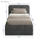 Home Collective Polsterbett Doppelbett Bett mit verstellbarem Lattenrost & Stauraum, wählbare Matratze (Federkern H2 / Kaltschaum H3) viele Größen verfügbar Kordstoff