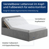 Home Collective Polsterbett Doppelbett Bett mit verstellbarem Lattenrost & Stauraum, wählbare Matratze (Federkern H2 / Kaltschaum H3) viele Größen verfügbar Kordstoff