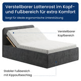 Home Collective Polsterbett Doppelbett Bett mit verstellbarem Lattenrost & Stauraum, wählbare Matratze (Federkern H2 / Kaltschaum H3) viele Größen verfügbar Kordstoff