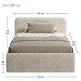 Home Collective Polsterbett Doppelbett Bett mit verstellbarem Lattenrost & Stauraum, wählbare Matratze (Federkern H2 / Kaltschaum H3) viele Größen verfügbar Kordstoff