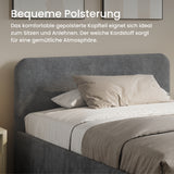 Home Collective Polsterbett Doppelbett Bett mit verstellbarem Lattenrost & Stauraum, wählbare Matratze (Federkern H2 / Kaltschaum H3) viele Größen verfügbar Kordstoff
