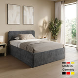 Home Collective Polsterbett Doppelbett Bett mit verstellbarem Lattenrost & Stauraum, wählbare Matratze (Federkern H2 / Kaltschaum H3) viele Größen verfügbar Kordstoff