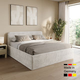 Home Collective Polsterbett Doppelbett Bett mit verstellbarem Lattenrost & Stauraum, wählbare Matratze (Federkern H2 / Kaltschaum H3) viele Größen verfügbar Kordstoff