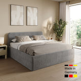 Home Collective Polsterbett Doppelbett Bett mit verstellbarem Lattenrost & Stauraum, wählbare Matratze (Federkern H2 / Kaltschaum H3) viele Größen verfügbar Kordstoff