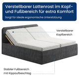 Home Collective Polsterbett Doppelbett Bett mit verstellbarem Lattenrost & Stauraum, wählbare Matratze (Federkern H2 / Kaltschaum H3) viele Größen verfügbar Kordstoff