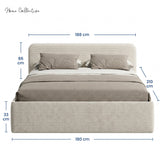 Home Collective Polsterbett Doppelbett Bett mit verstellbarem Lattenrost & Stauraum, wählbare Matratze (Federkern H2 / Kaltschaum H3) viele Größen verfügbar Kordstoff