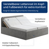 Home Collective Polsterbett Doppelbett Bett mit verstellbarem Lattenrost & Stauraum, wählbare Matratze (Federkern H2 / Kaltschaum H3) viele Größen verfügbar Kordstoff
