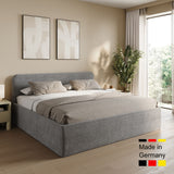 Home Collective Polsterbett Doppelbett Bett mit verstellbarem Lattenrost & Stauraum, wählbare Matratze (Federkern H2 / Kaltschaum H3) viele Größen verfügbar Kordstoff