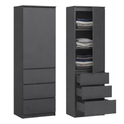 Home Collective Kleiderschrank mit Tür 50x40x180 cm – Garderobenschrank & Mehrzweckschrank mit 3–5 Einlegeböden und optional Schubladen Schrank für Schlafzimmer Flur Büro