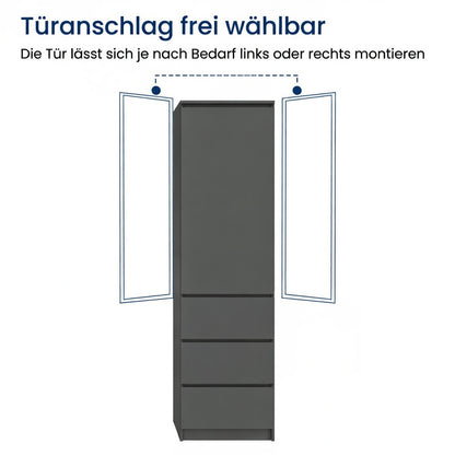 Home Collective Kleiderschrank mit Tür 50x40x180 cm – Garderobenschrank & Mehrzweckschrank mit 3–5 Einlegeböden und optional Schubladen Schrank für Schlafzimmer Flur Büro