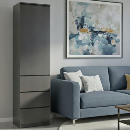 Home Collective Kleiderschrank mit Tür 50x40x180 cm – Garderobenschrank & Mehrzweckschrank mit 3–5 Einlegeböden und optional Schubladen Schrank für Schlafzimmer Flur Büro