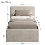 Home Collective Polsterbett Doppelbett Bett mit verstellbarem Lattenrost & Stauraum, viele Größen verfügbar Kordstoff, erhältlich in Hellbeige, Grau und Anthrazit