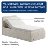 Home Collective Polsterbett Doppelbett Bett mit verstellbarem Lattenrost & Stauraum, viele Größen verfügbar Kordstoff, erhältlich in Hellbeige, Grau und Anthrazit