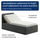 Home Collective Polsterbett Doppelbett Bett mit verstellbarem Lattenrost & Stauraum, viele Größen verfügbar Kordstoff, erhältlich in Hellbeige, Grau und Anthrazit