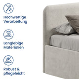 Home Collective Polsterbett Doppelbett Bett mit verstellbarem Lattenrost & Stauraum, viele Größen verfügbar Kordstoff, erhältlich in Hellbeige, Grau und Anthrazit