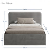 Home Collective Polsterbett Doppelbett Bett mit verstellbarem Lattenrost & Stauraum, viele Größen verfügbar Kordstoff, erhältlich in Hellbeige, Grau und Anthrazit