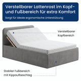 Home Collective Polsterbett Doppelbett Bett mit verstellbarem Lattenrost & Stauraum, viele Größen verfügbar Kordstoff, erhältlich in Hellbeige, Grau und Anthrazit