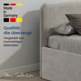 Home Collective Polsterbett Doppelbett Bett mit verstellbarem Lattenrost & Stauraum, viele Größen verfügbar Kordstoff, erhältlich in Hellbeige, Grau und Anthrazit