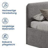 Home Collective Polsterbett Doppelbett Bett mit verstellbarem Lattenrost & Stauraum, viele Größen verfügbar Kordstoff, erhältlich in Hellbeige, Grau und Anthrazit