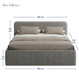 Home Collective Polsterbett Doppelbett Bett mit verstellbarem Lattenrost & Stauraum, viele Größen verfügbar Kordstoff, erhältlich in Hellbeige, Grau und Anthrazit