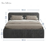 Home Collective Polsterbett Doppelbett Bett mit verstellbarem Lattenrost & Stauraum, viele Größen verfügbar Kordstoff, erhältlich in Hellbeige, Grau und Anthrazit