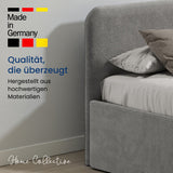 Home Collective Polsterbett Doppelbett Bett mit verstellbarem Lattenrost & Stauraum, viele Größen verfügbar Kordstoff, erhältlich in Hellbeige, Grau und Anthrazit