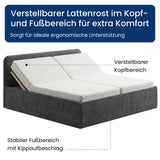 Home Collective Polsterbett Doppelbett Bett mit verstellbarem Lattenrost & Stauraum, viele Größen verfügbar Kordstoff, erhältlich in Hellbeige, Grau und Anthrazit