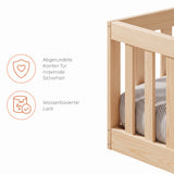 Kids Collective Kinderbett Bodenbett mit Rausfallschutz & Lattenrost Montessori Bett Bed Gitterbett Kinder Jugendbett Einzelbett | Weiß | Größen 90x200 120x200 140x200 cm