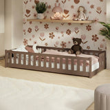 Kinderbett Bodenbett mit Rausfallschutz & Lattenrost Montessori Bett Bed Gitterbett Kinder Jugendbett Einzelbett | Verfügbare Größen: 80x160, 80x180, 90x190, 90x200, 120x200, 140x200 cm