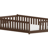 Kinderbett Bodenbett mit Rausfallschutz & Lattenrost Montessori Bett Bed Gitterbett Kinder Jugendbett Einzelbett | Verfügbare Größen: 80x160, 80x180, 90x190, 90x200, 120x200, 140x200 cm