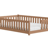 Kinderbett Bodenbett mit Rausfallschutz & Lattenrost Montessori Bett Bed Gitterbett Kinder Jugendbett Einzelbett | Verfügbare Größen: 80x160, 80x180, 90x190, 90x200, 120x200, 140x200 cm