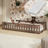 Kinderbett Bodenbett mit Rausfallschutz & Lattenrost Montessori Bett Bed Gitterbett Kinder Jugendbett Einzelbett | Verfügbare Größen: 80x160, 80x180, 90x190, 90x200, 120x200, 140x200 cm