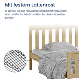 Home Collective Massivholzbett Einzelbett Doppelbett Kiefer Bettgestell mit Lattenrost & Kopfteil | 90x200 120x200 140x200 160x200 | Schlafzimmer Jugendzimmer Gästezimmer | Weiß & Natur