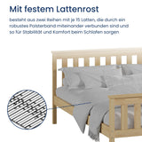 Home Collective Massivholzbett Einzelbett Doppelbett Kiefer Bettgestell mit Lattenrost & Kopfteil | 90x200 120x200 140x200 160x200 | Schlafzimmer Jugendzimmer Gästezimmer | Weiß & Natur