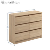 Kommode mit 6 Schubladen 95 | 120 | 140 | 160 cm breit Kommode Holz Schrank Kommode mit Schubladen Sideboard Highboard Anrichte Schlafzimmer Wohnzimmer Flur Büro Organizer