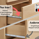Kommode mit 6 Schubladen 95 | 120 | 140 | 160 cm breit Kommode Holz Schrank Kommode mit Schubladen Sideboard Highboard Anrichte Schlafzimmer Wohnzimmer Flur Büro Organizer