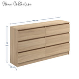 Kommode mit 6 Schubladen 95 | 120 | 140 | 160 cm breit Kommode Holz Schrank Kommode mit Schubladen Sideboard Highboard Anrichte Schlafzimmer Wohnzimmer Flur Büro Organizer