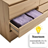 Kommode mit 6 Schubladen 95 | 120 | 140 | 160 cm breit Kommode Holz Schrank Kommode mit Schubladen Sideboard Highboard Anrichte Schlafzimmer Wohnzimmer Flur Büro Organizer
