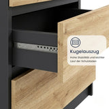 Kommode mit 4 Schubladen 76 & 80 cm Breite Kommode schmal Holz Schrank Kommode mit Schubladen Sideboard Highboard Anrichte Schlafzimmer Wohnzimmer Flur Büro Organizer