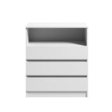Home Collective Kommode Sideboard Schubladenkommode | viel Stauraum mit 3 Schubladen & 1 offenem Fach Schubladenschrank | modern Schlafzimmer Wohnzimmer Flur Büro Möbel Organizer | 76x87x35 cm | weiß