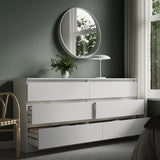 Kommode mit 6 Schubladen 95 | 120 | 140 | 160 cm breit Kommode Holz Schrank Kommode mit Schubladen Sideboard Highboard Anrichte Schlafzimmer Wohnzimmer Flur Büro Organizer