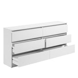 Kommode mit 6 Schubladen 95 | 120 | 140 | 160 cm breit Kommode Holz Schrank Kommode mit Schubladen Sideboard Highboard Anrichte Schlafzimmer Wohnzimmer Flur Büro Organizer