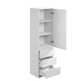 Home Collective Kleiderschrank Garderobenschrank Mehrzweckschrank Schrank | viel Stauraum mit 3 Schubladen & 2 Einlegeböden | Hochschrank Schlafzimmer Flur Büro | Möbel Organizer | 50x181x41 cm | weiß