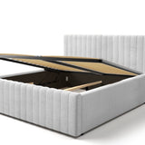 Home Collective Polsterbett 120x200 140x200 160x200 180x200 cm Bett inkl. Lattenrost Doppelbett Bettgestell mit Stauraum option | weicher Chenille-Stoff | Schlafzimmer Jugendzimmer Bettgestell | bis 240 kg belastbar