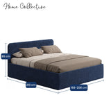 Home Collective Polsterbett Bett Doppelbett mit Bettkasten Lattenrost Kopfteil 86 cm | Micro-Velours Bezug | verstellbarer Lattenrost | Made in Germany