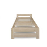 Holzbett mit Lattenrost Modern Bett Bed Kiefer Massiv Bettgestell Einzelbett Massivholzbett Klassisch | Komfortabel & Langlebig | Skandinavisch Boho Landhaus