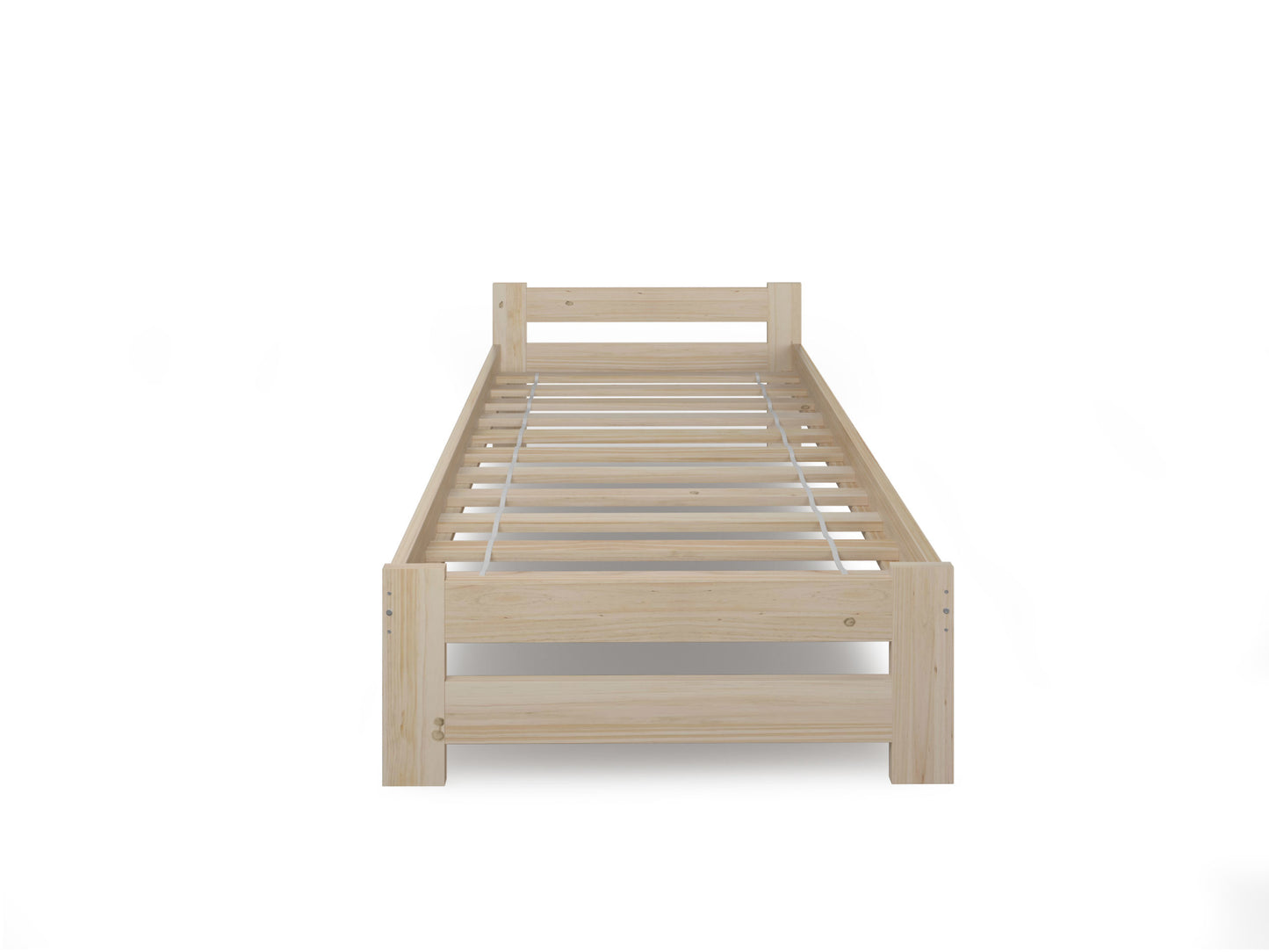 Holzbett mit Lattenrost Modern Bett Bed Kiefer Massiv Bettgestell Einzelbett Massivholzbett Klassisch | Komfortabel & Langlebig | Skandinavisch Boho Landhaus