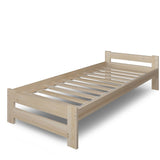 Holzbett mit Lattenrost Modern Bett Bed Kiefer Massiv Bettgestell Einzelbett Massivholzbett Klassisch | Komfortabel & Langlebig | Skandinavisch Boho Landhaus