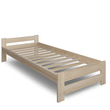 Holzbett mit Lattenrost Modern Bett Bed Kiefer Massiv Bettgestell Einzelbett Massivholzbett Klassisch | Komfortabel & Langlebig | Skandinavisch Boho Landhaus